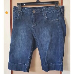 Kut From The Kloth Stretch Bermuda Jean Shorts Dark Wash Blue Size 2